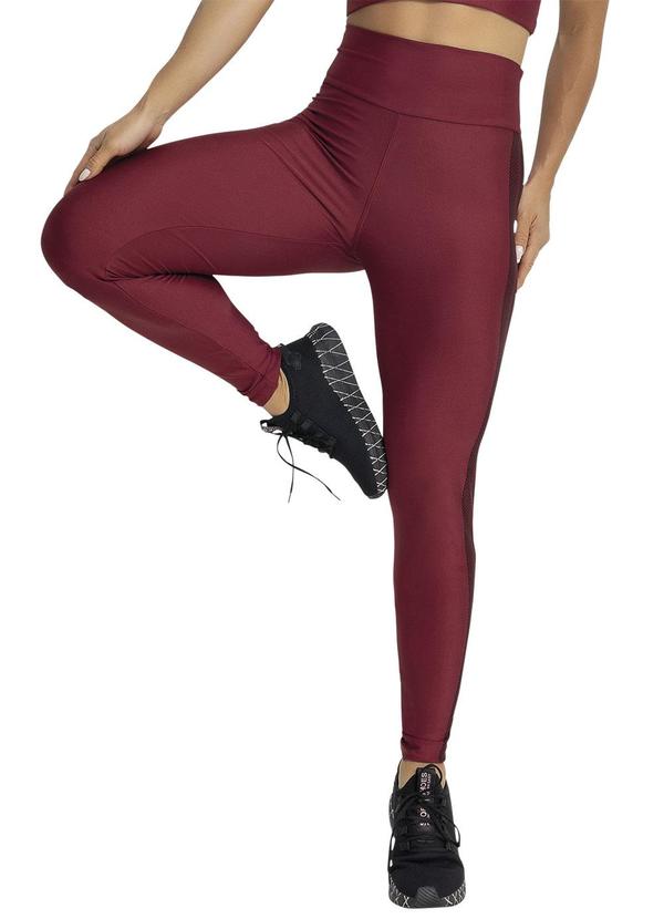 Legging Bordô em Malha com Elastano