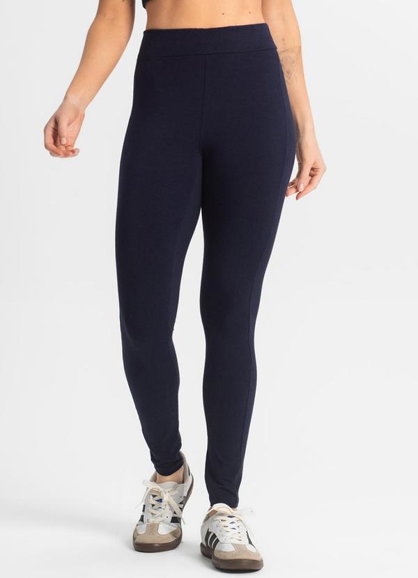 Vista 2 Legging Feminina em Cotton Pesado Azul Select Select