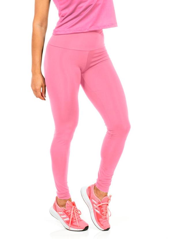 Vista 2 Legging Feminina Fitness Rosa Cobertura Cobertura
