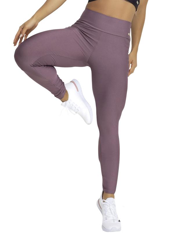 Legging Lilás Escuro em Malha com Elastano