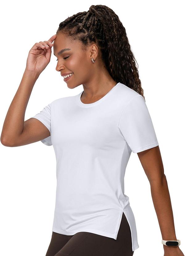 Camiseta Alongada Abertura Lateral Branco