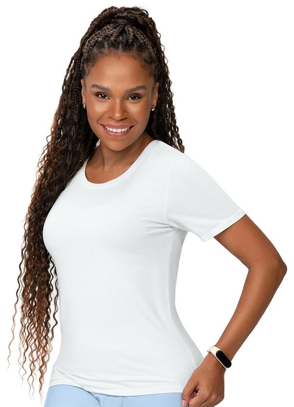 Camiseta Feminina Modal Gola Redonda Branco