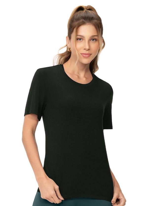 Camiseta Feminina Modal Gola Redonda Preto
