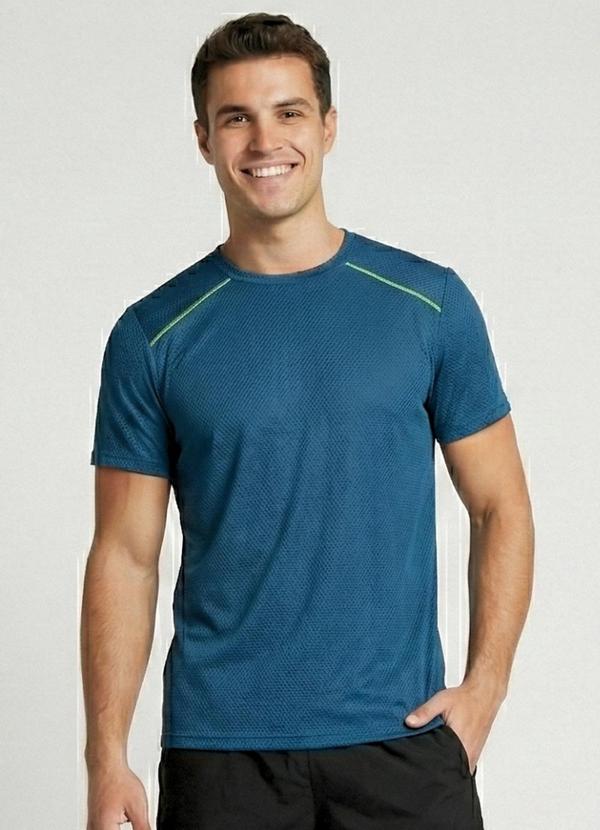 Vista 2 Camiseta Fitness Dry Fit Masculina Azul Yends Fashion Yends Fashion