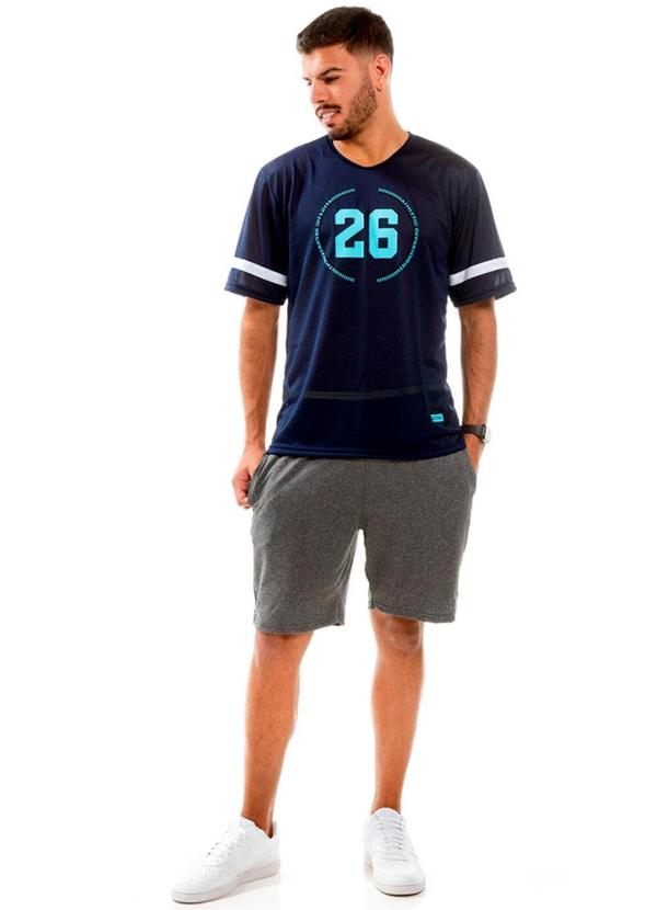 Camiseta Fitness Masculina Azul