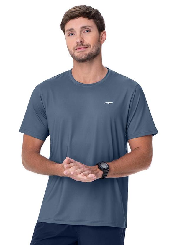 Camiseta Fitness Masculina Lisa Azul Índigo