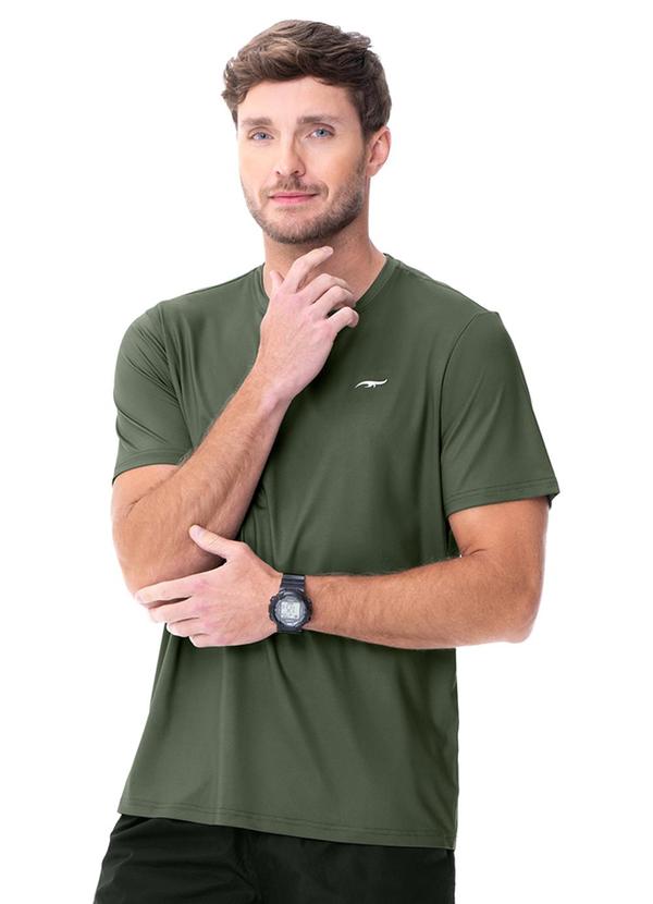Camiseta Fitness Masculina Lisa Verde Alcaparra