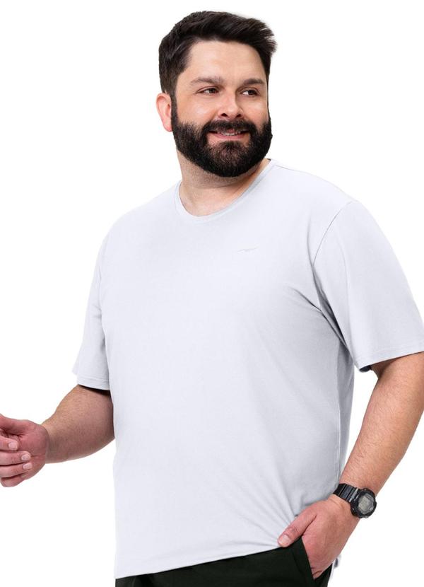 Camiseta Fitness Plus Size Masculina Lisa Branco