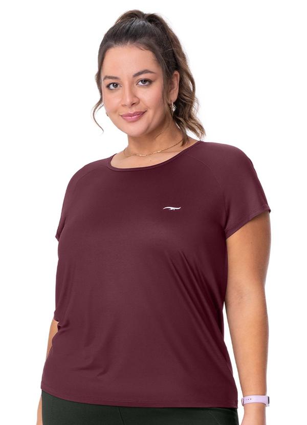 Camiseta Manga Raglan Lisa Vermelho Bordeaux