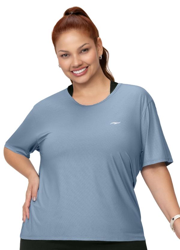 Camiseta Plus Size Secagem Rápida Azul Claro