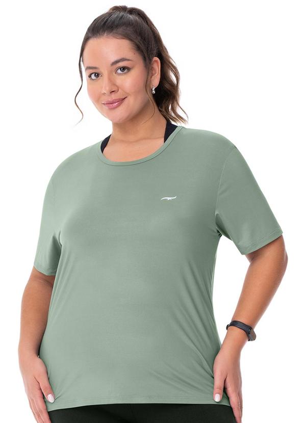 Camiseta Plus Size Secagem Rápida Verde Grigio