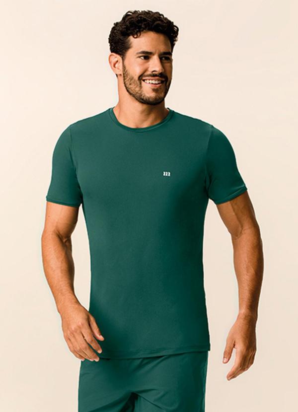 Camiseta Slim Creponada Active Verde Esmeralda