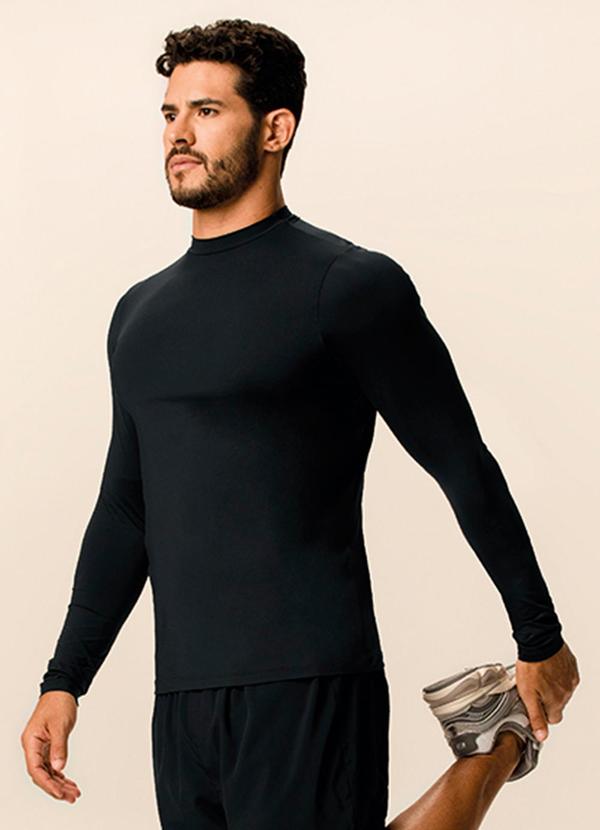 Camiseta Slim Malha Uv Active Preto