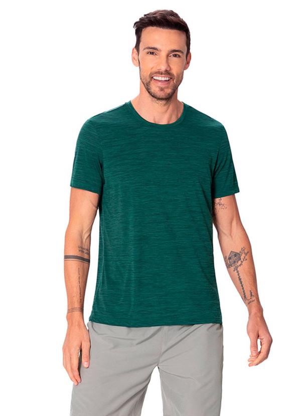 Camiseta Slim Malha Uv Active Verde Petróleo