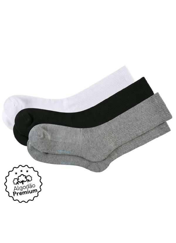 Kit com 3 pares Meias Cano Alto Multicores