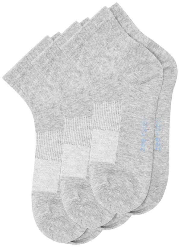 Vista 2 Kit com 3 pares Meias Cano Curto Cinza Zee Rucci Zee Rucci