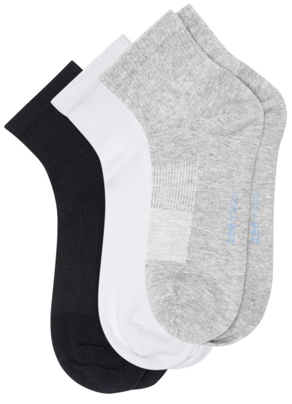 Kit com 3 pares Meias Cano Curto Multicores