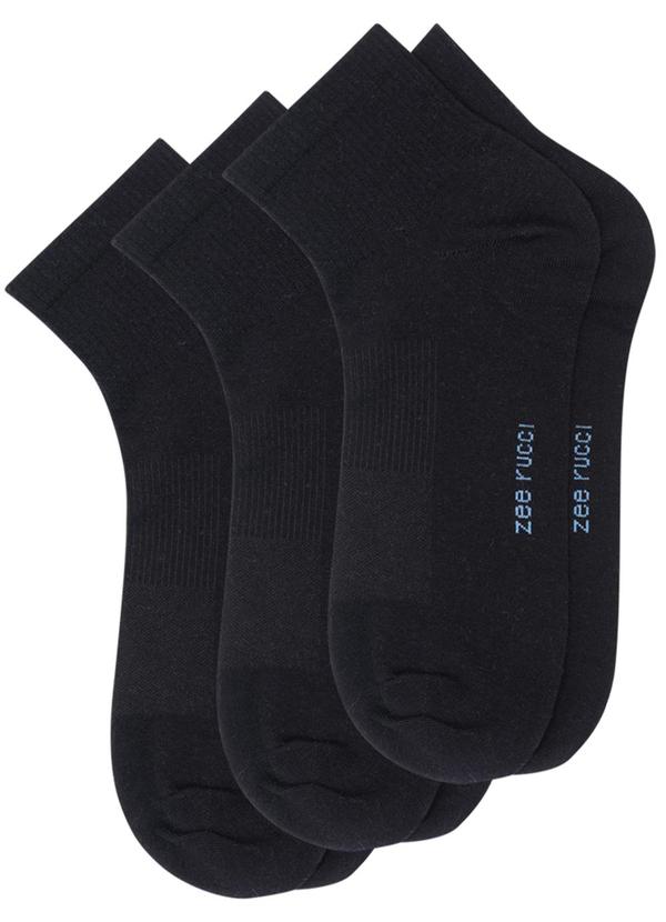 Kit com 3 pares Meias Cano Curto Preto