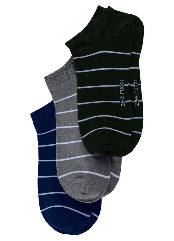 Vista 2 Kit com 3 pares Meias Cano Invisível Preto Zee Rucci Zee Rucci