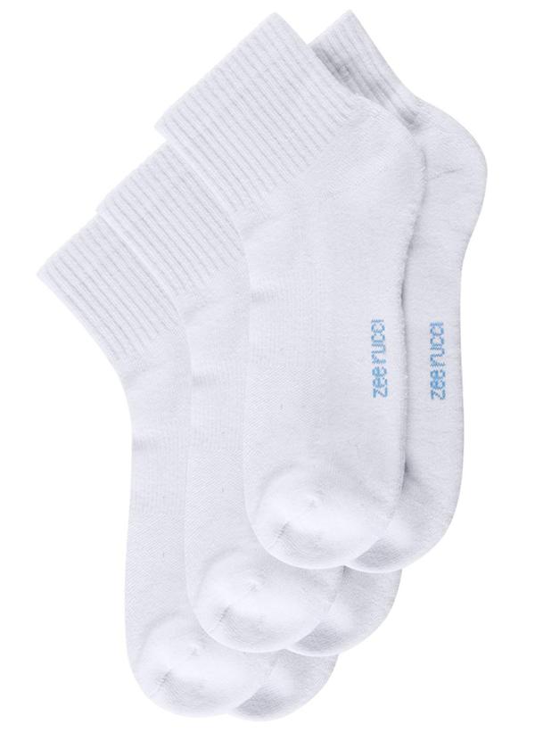 Kit com 3 pares Meias Cano Médio Algodão Branco