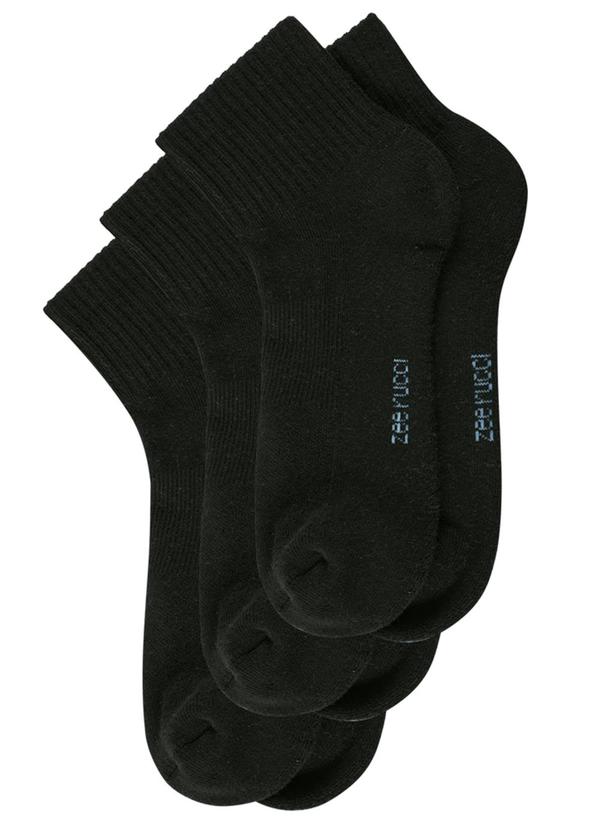 Vista 2 Kit com 3 pares Meias Cano Médio Algodão Preto Zee Rucci Zee Rucci
