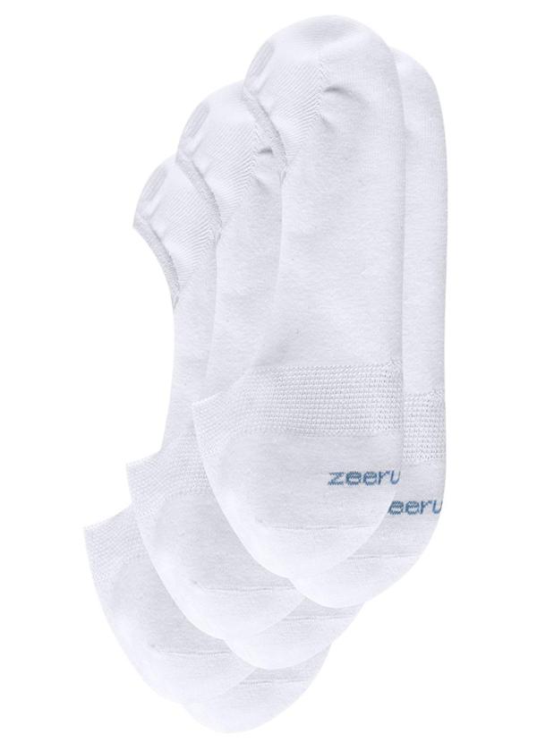 Vista 2 Kit com 3 pares Meias Sapatilhas Branco Zee Rucci Zee Rucci