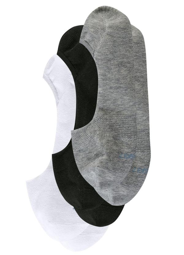 Kit com 3 pares Meias Sapatilhas Multicores