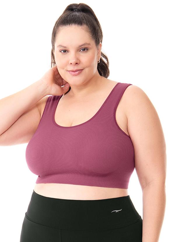 Top Plus com Bojo Removível sem Costura Rosa