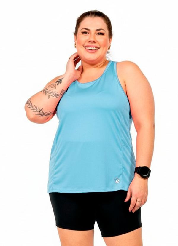Regata com Estampa Feminina Azul