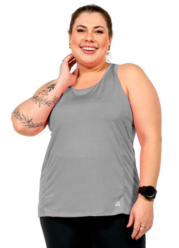 Regata com Estampa Feminina Cinza