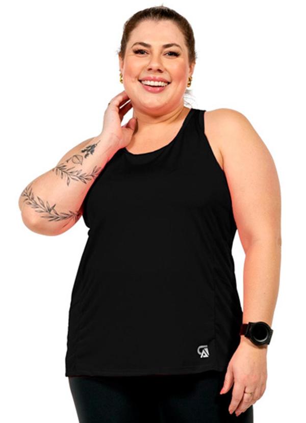 Regata com Estampa Feminina Preto