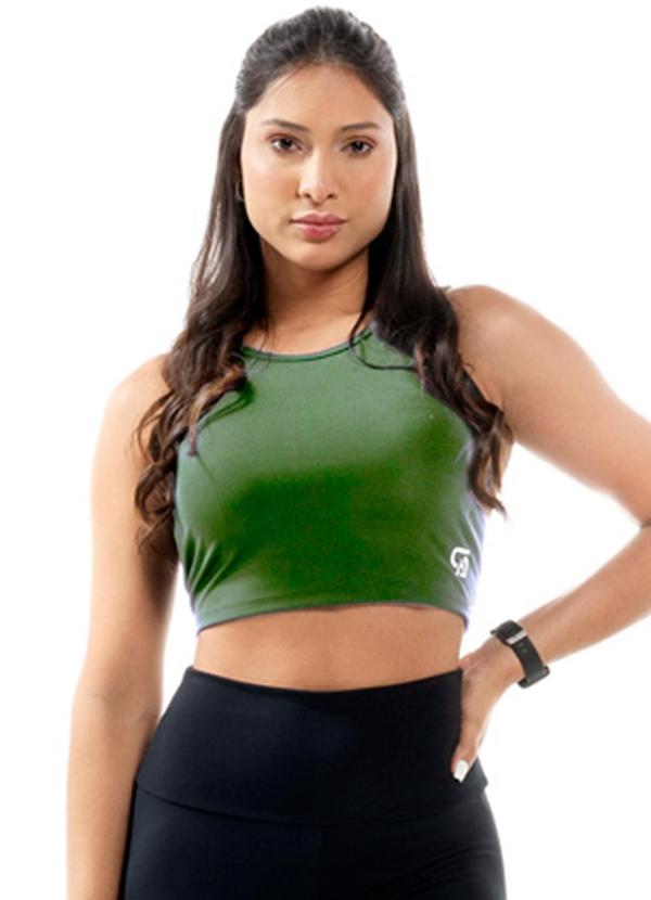 Regata Fitness Feminina Cropped Verde