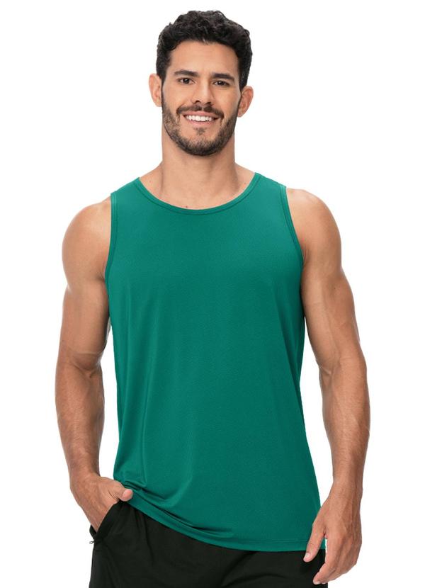 Regata Fitness Masculina Respirável Verde