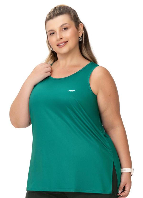 Regata Fitness Plus Alongada com Fenda Verde