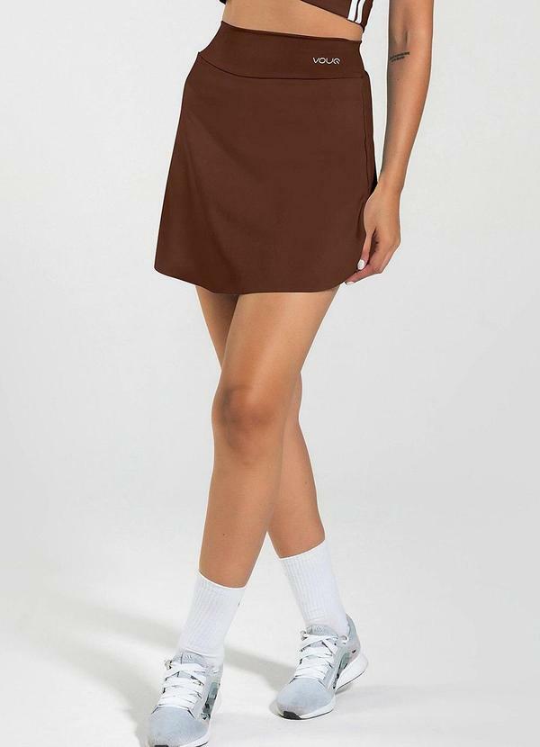 Short Saia Fit-Tech Sport com Bolso Marrom