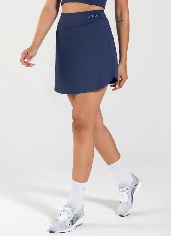 Short Saia Ftiness Fit-Tech com Bolso Azul