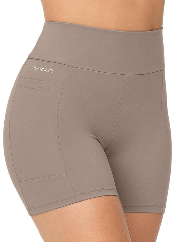 Short Compressão com Bolso Proteção Uv Cinza