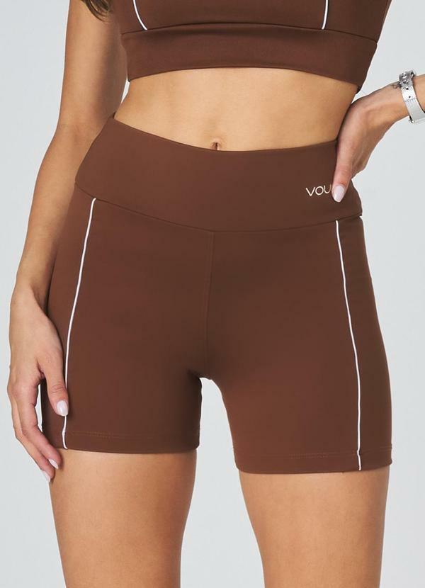 Short Feminino Fit-Tech Fitness Line Marrom