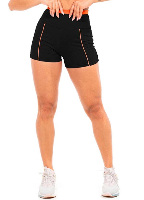 Vista 2 Short Feminino Fitness Preto Cobertura Cobertura