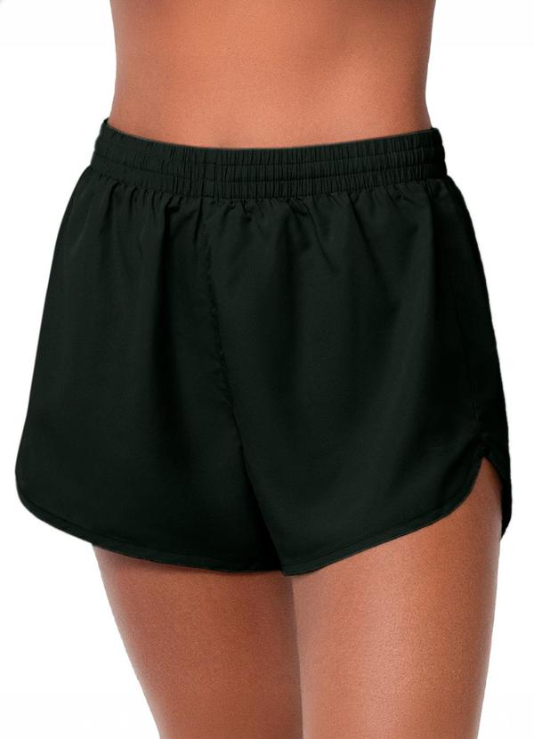Short Fitness com Bermuda Interna e Bolso Preto