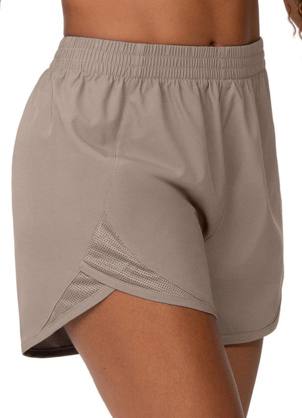 Short Fitness Laterais Tecido Respirável Cinza