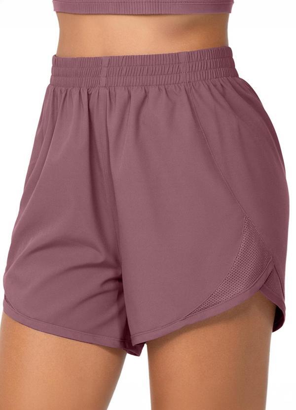 Short Fitness Laterais Tecido Respirável Rosa
