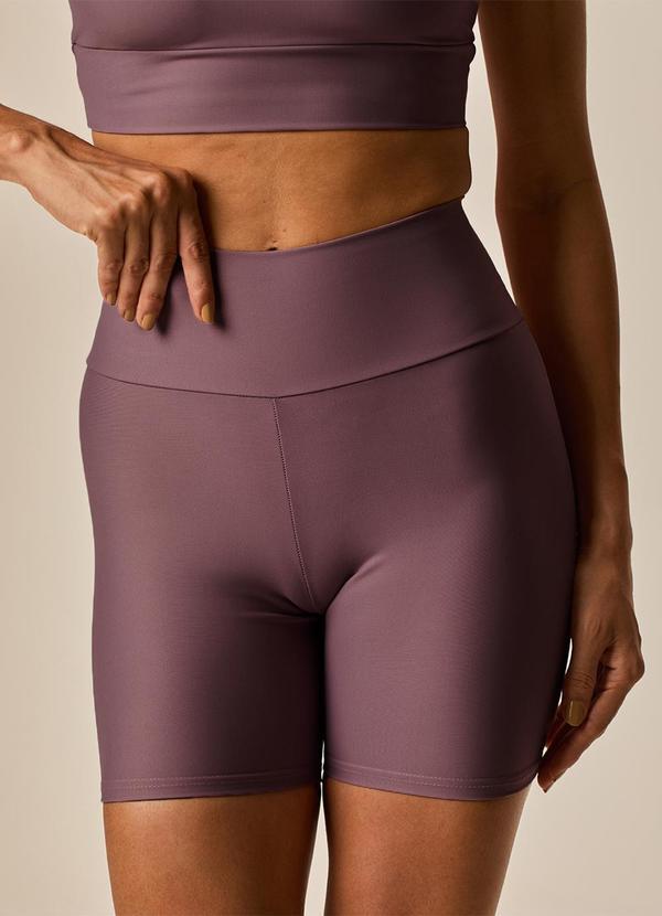 Short Justo em Malha Uv com Bolso Active Malva