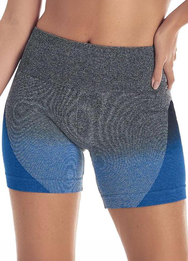 Short Mescla Jacquard Degradê sem Costura Azul