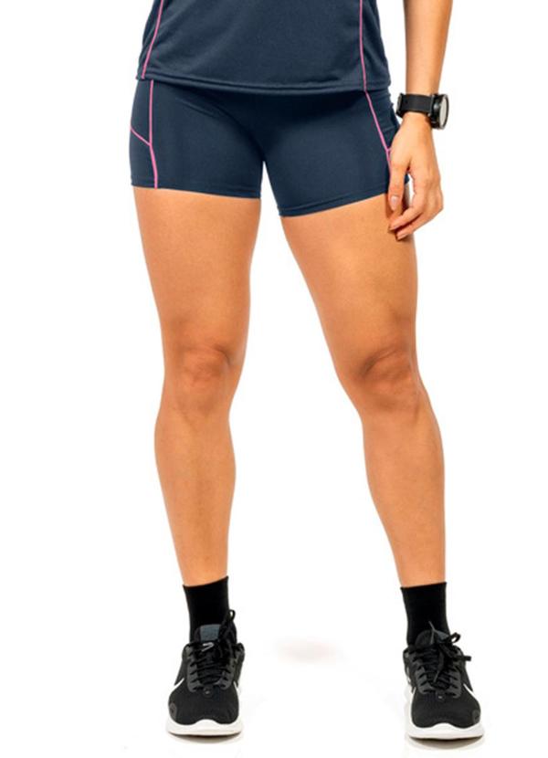 Vista 2 Short Power com Recorte Feminina Cinza Cobertura Cobertura