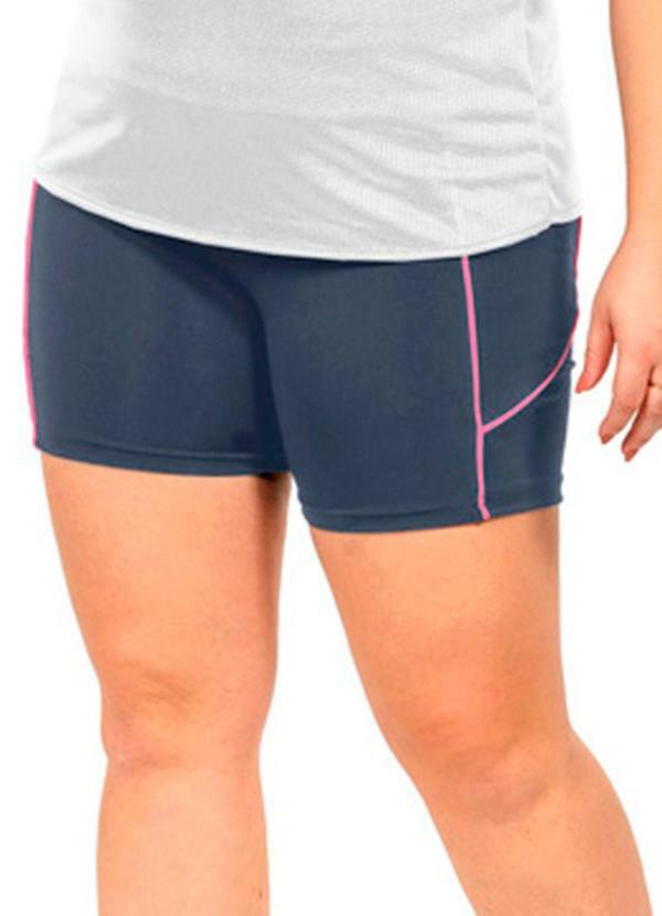 Short Power com Recorte Feminina Cinza