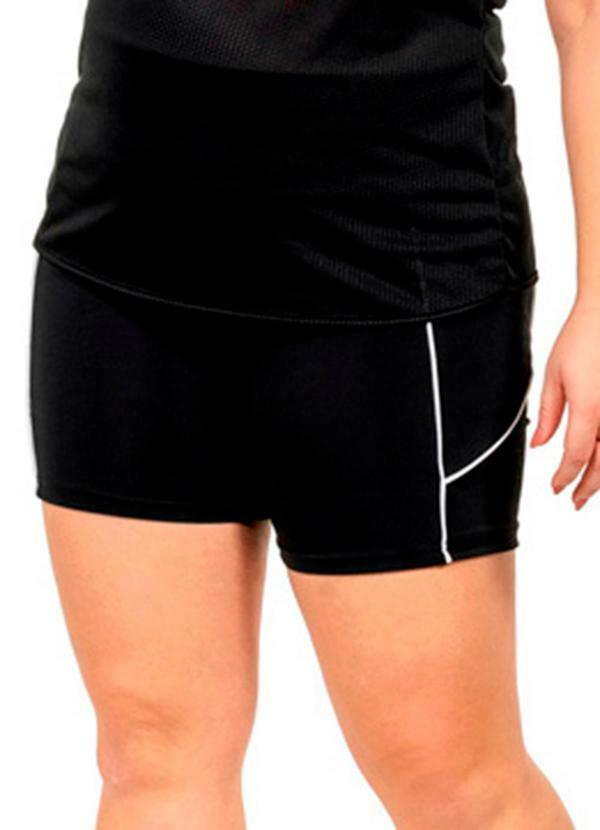 Short Power com Recorte Feminina Preto