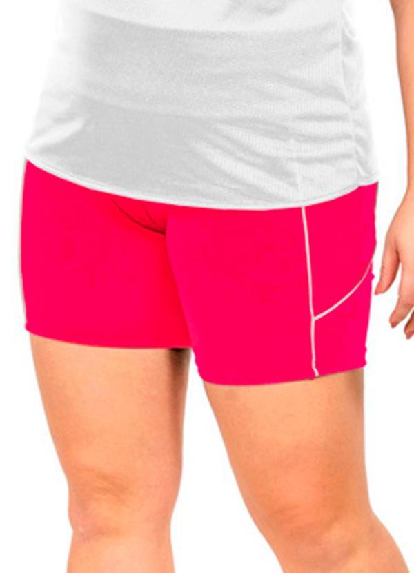 Short Power com Recorte Feminina Rosa