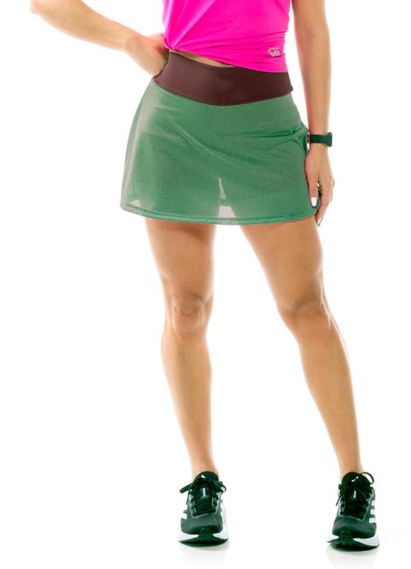 Vista 2 Short Saia Fitness Feminino Verde Cobertura Cobertura