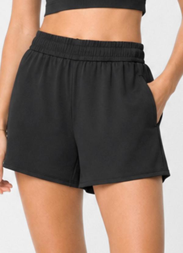 Shorts Feminino Fitness em Poliamida Preto